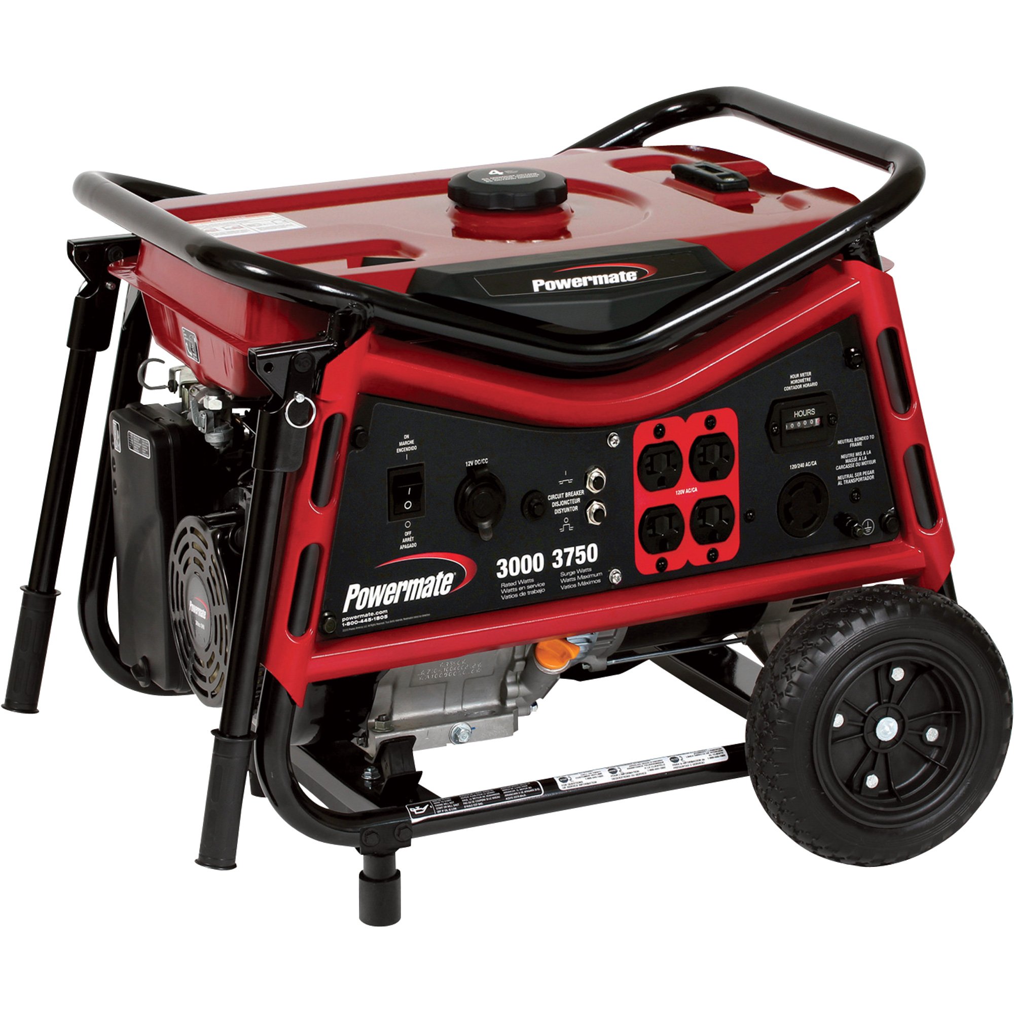 Powermate Portable Generator —3750 Surge Watts, 3000 Rated Watts, CARB Compliant, Model# PMC103007